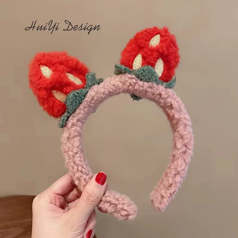 Wholesale Cute Stereoscopic Strawberry Headband Sweet Mori Tie Headband