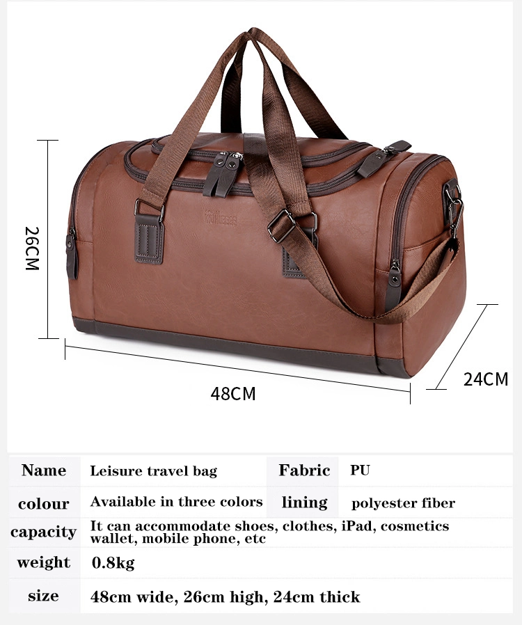 Top Quality Product Fashion Genuine Leather Casual Leather Weekender Travel Leather Bags for Weekender Duffle Bag